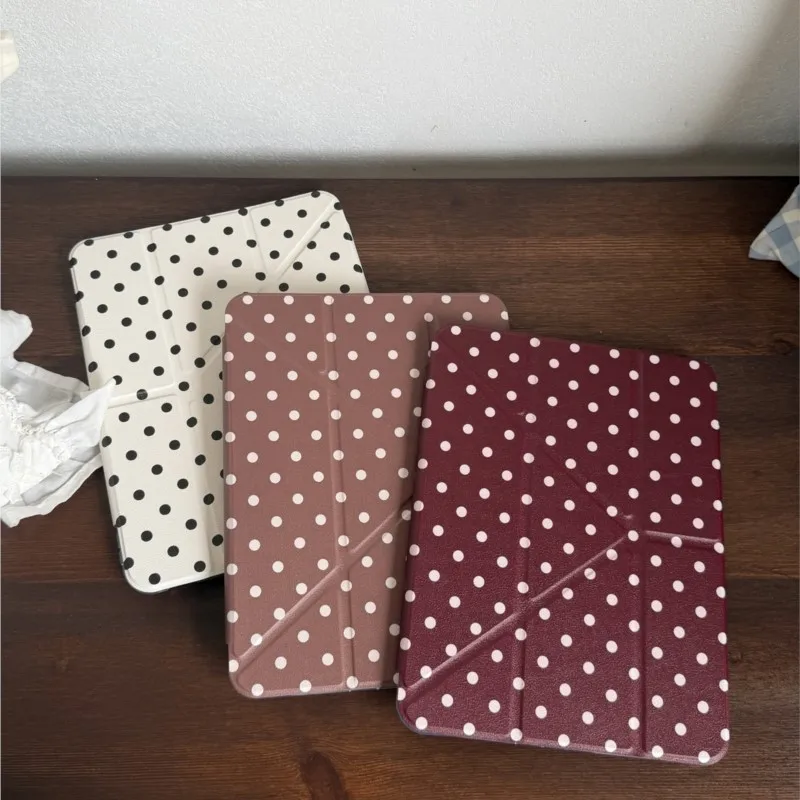 Koreańskie etui na tablet w stylu INS z motywem kropek do iPad Mini 6 7 2017 2018 9.7 Air 1 2 iPad5 6 Pro 9.7in 7 8 9. generacji 10.2 Minimalistyczne i stylowe etui — zdjęcie produktu 2