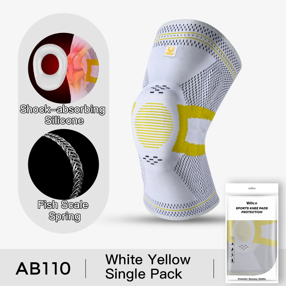 VILICO Sports Knee Pads, Breathable Knit, Non-Slip, Suitable for Men and Women, Ideal for Playing Basketball Outdoors