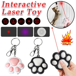 LED Cute Laser Transform Pattern Pet Cat Toys USB Rechargeable Toy Interactive Bright Animation Pointer Light Pen Zabawki szkoleniowe