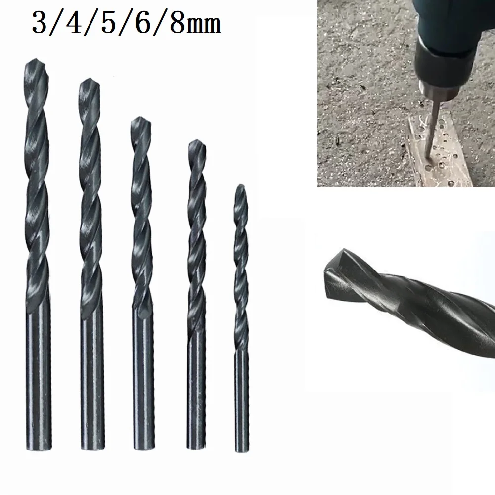 5PCS Wring Drill Bit HSS Straight Shank Drilling Bit 3/4/5/6/8mm For Wood Metal Stainless Steel Woodworking Power Tool