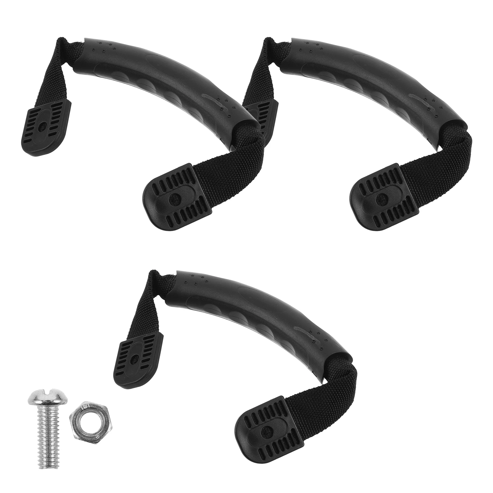 

3 set Kayak Carry Handles Lightweight Durable Black PVC Replacement Handles for Boat Luggage Suitcase Waterproof Side Grip