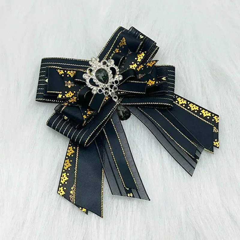 Broche de pajaritas de Lolita para mujer, alfileres de diamantes de imitación de lujo, accesorios de camisa de vestido Vintage, collares de flores, regalos de joyería hechos a mano