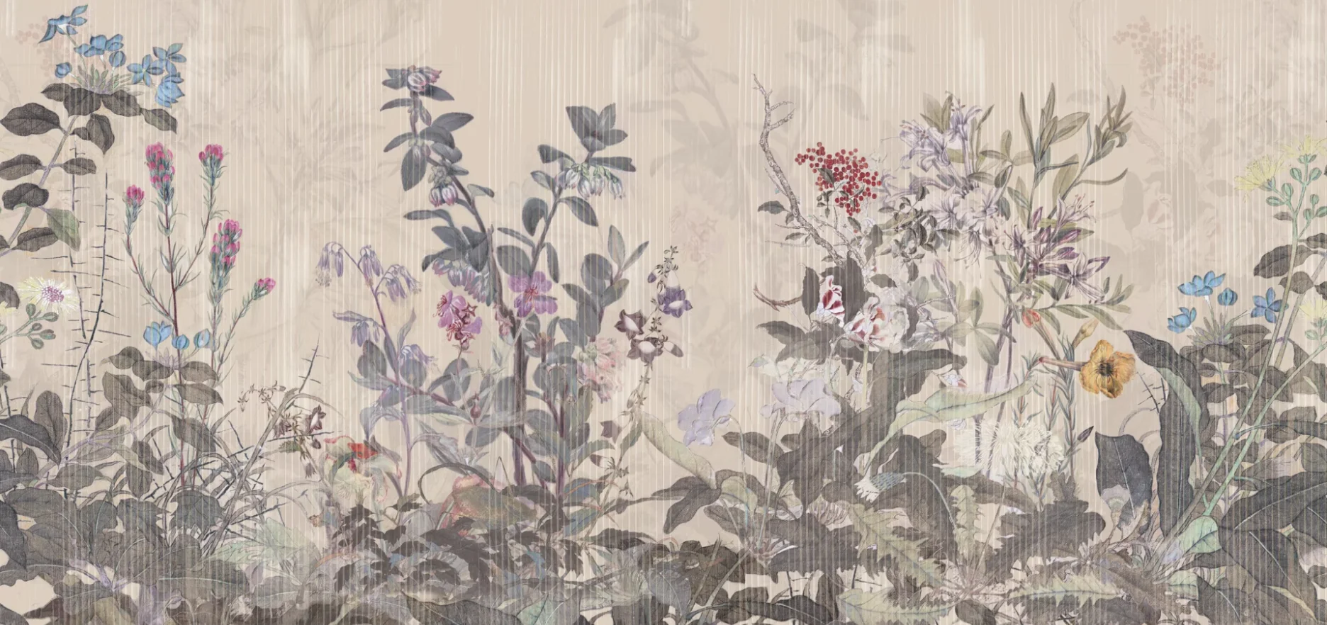 Customized size wallpaper, Chinese flower, bird, branch mural, hand-painted persimmon fruit, flying bird, mountain peak mural
