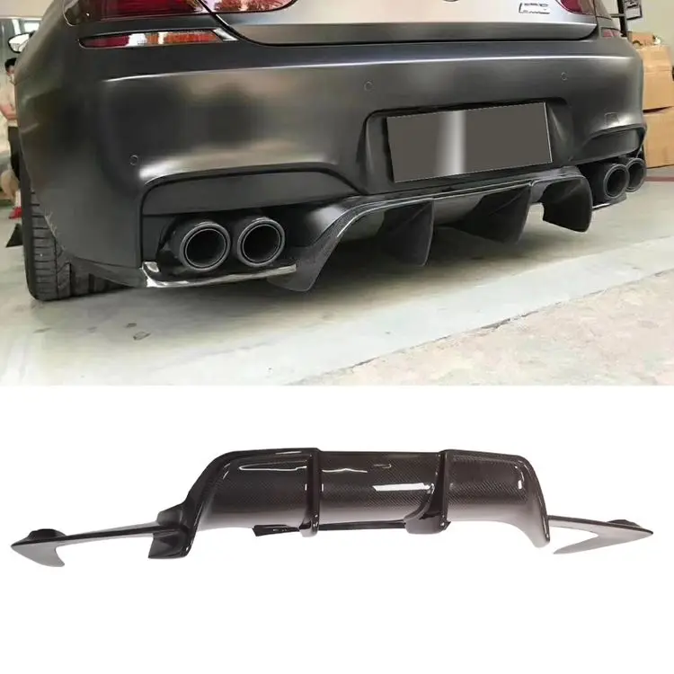 2011-2016年式 BMW 6シリーズ M6 F12 F13用 M6 Vスタイル カーボンファイバー リアディフューザーリップ