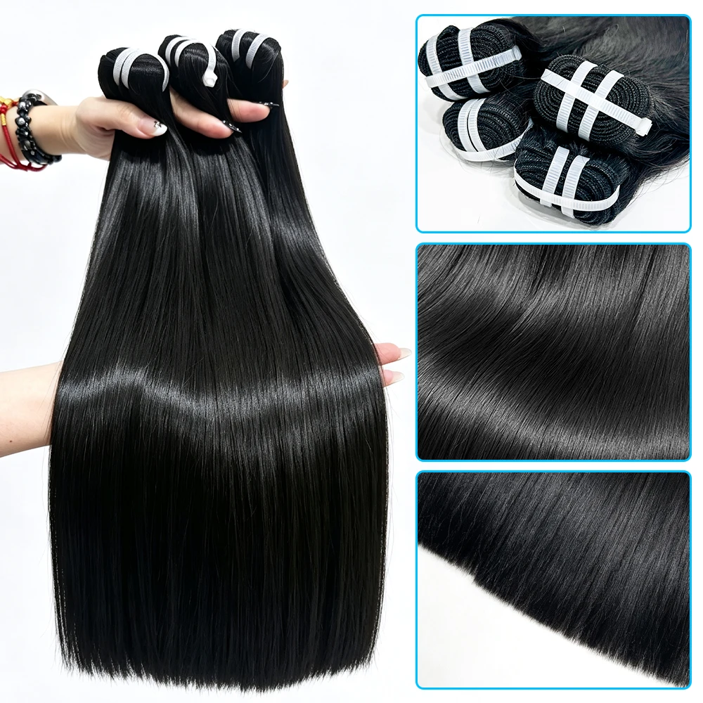 20 22 Inch Full Ends Straight Human Hair Bundles Vietnamese 16A Remy Weave Raw Hair 3 4 Pcs 100% Unprocessed Human Hair Bundles Extensions Natural Black