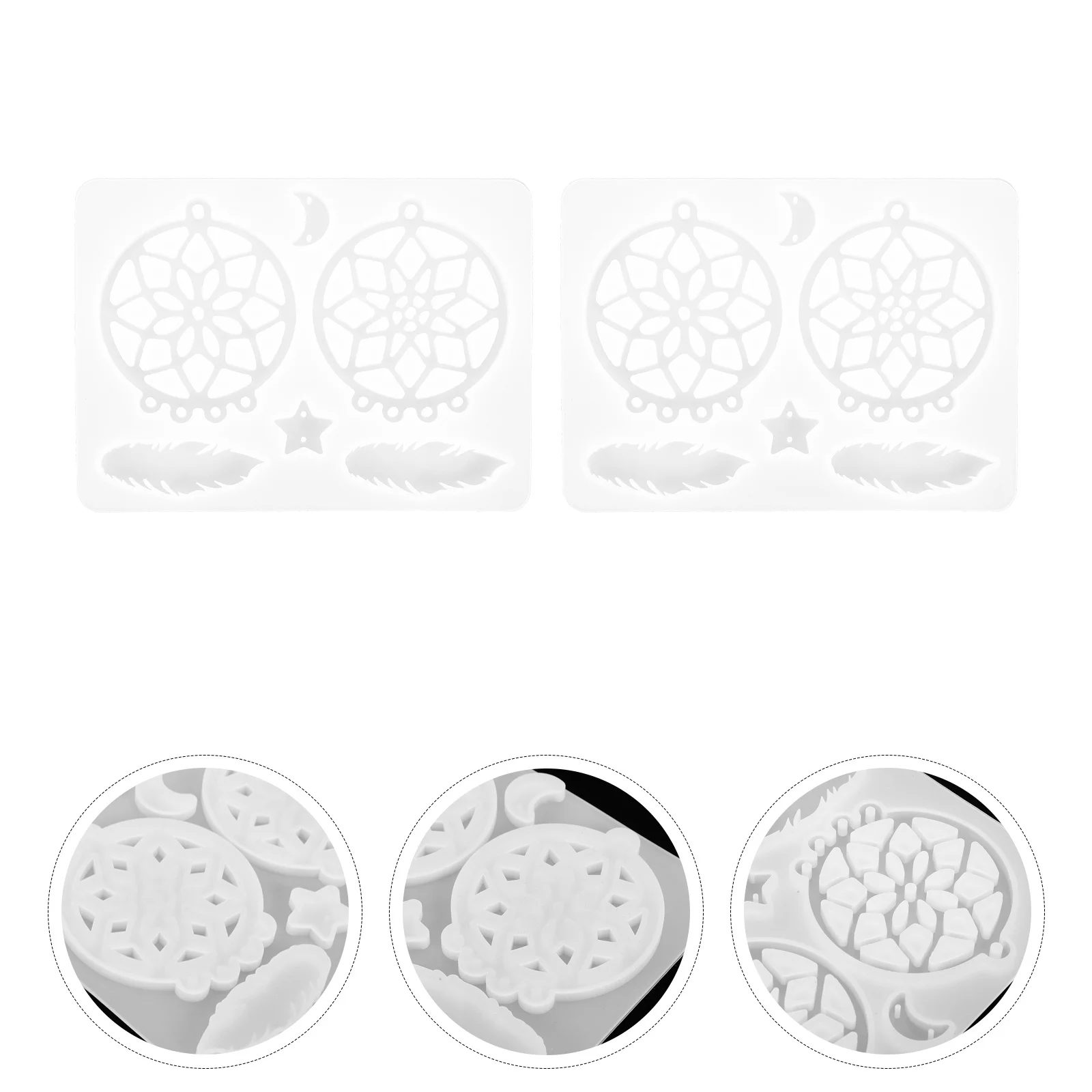 2 قطعة قالب صائد الأحلام من السيليكون DIY أداة حرفية متينة وآمنة للاستخدامات المتعددة سهلة الغسيل إضافة حشو صنع الهدايا #4