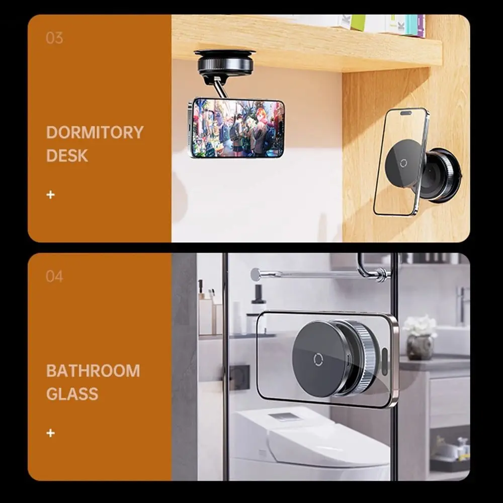 

Portabel Wireless Charging Magnetic Phone Holder Suction Cup Vacuum Phone Bracket Rotation Foldable Car Navigation Stand