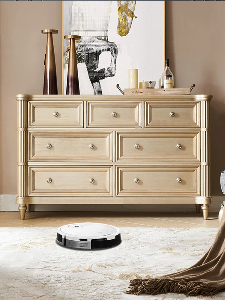 

American solid wood light luxury retro multi-functional porch cabinet bedroom storage dresser