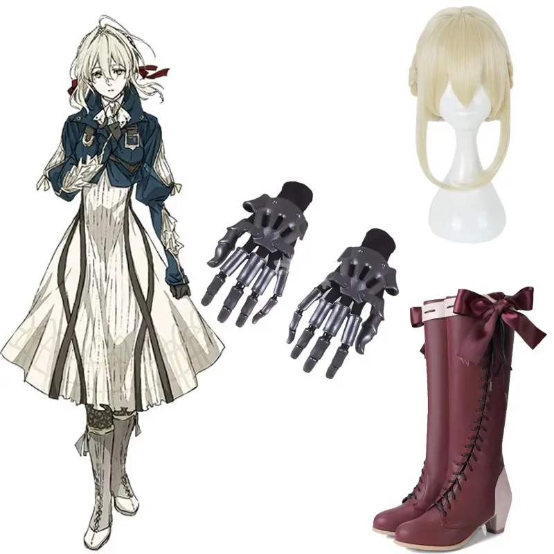 Violet Evergarden Cosplay Shoes Violet Evergarden Boots Customer Size Made Anime Cosplay Wig Props