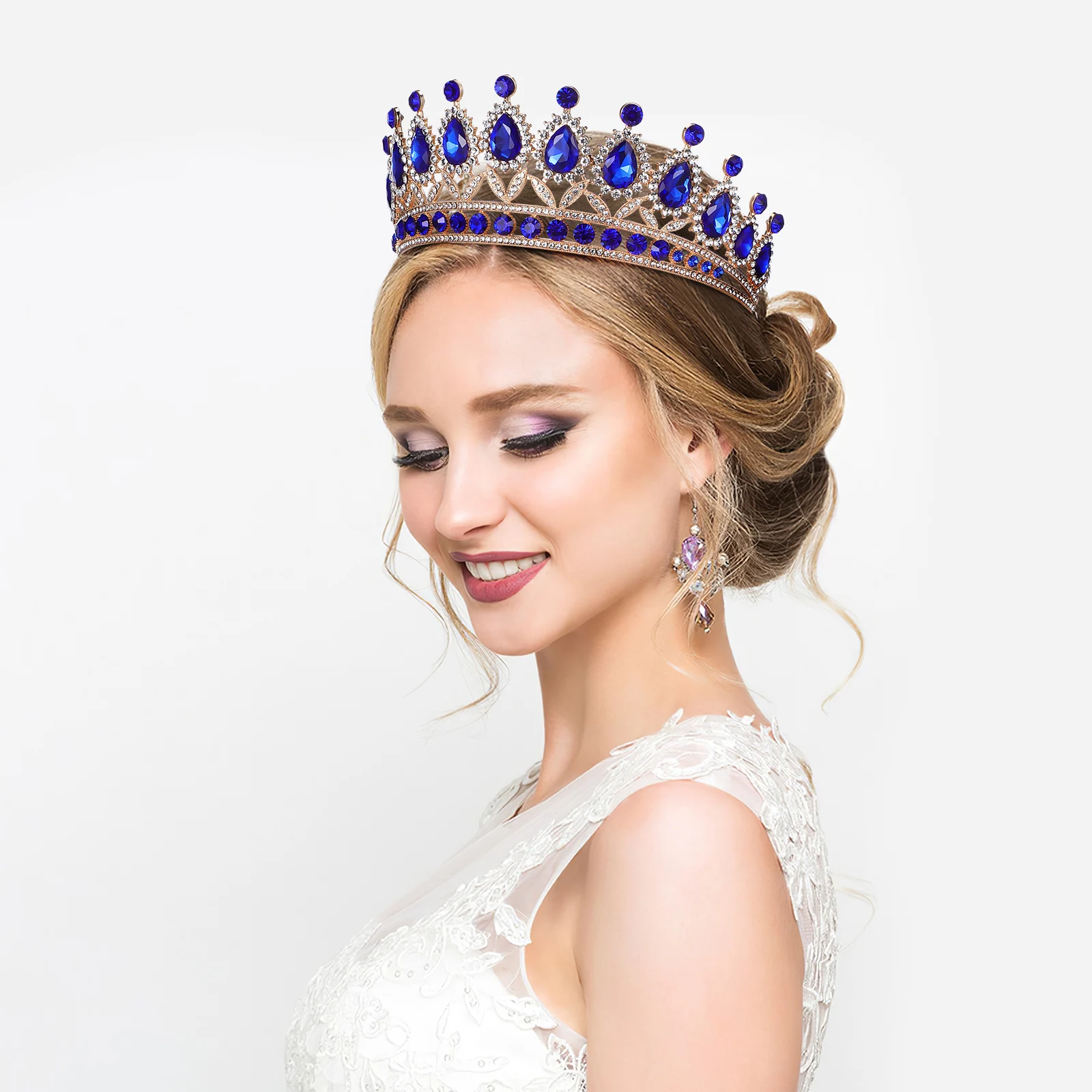 

Bride Crown Headband Women Headgear Rhinestone Crown Tiara Bridal Accessories Wedding Party Prom