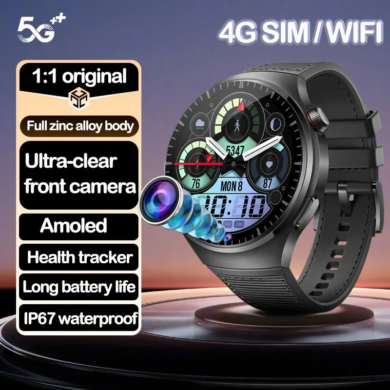 

JYD 4G Smart Watch Men HD Large Screen ALL Netcom SIM Card Camera HD Videochiamata Ricarica Wireless NFC Heart Rate Smartwatch