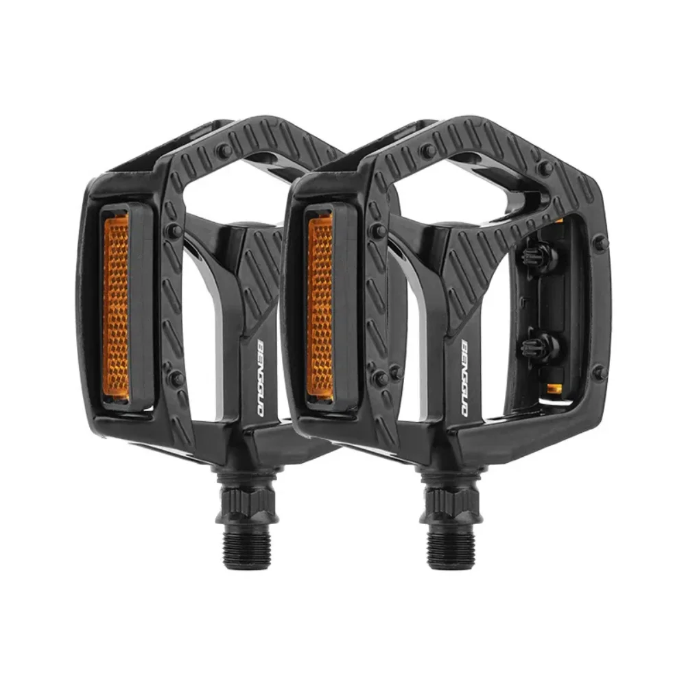 

Ultralight Aluminum Alloy Cycling Bearing Pedals Flat Pedals Anti-Slip Safety Warning Pedals Bike Accessories for Night Riding
