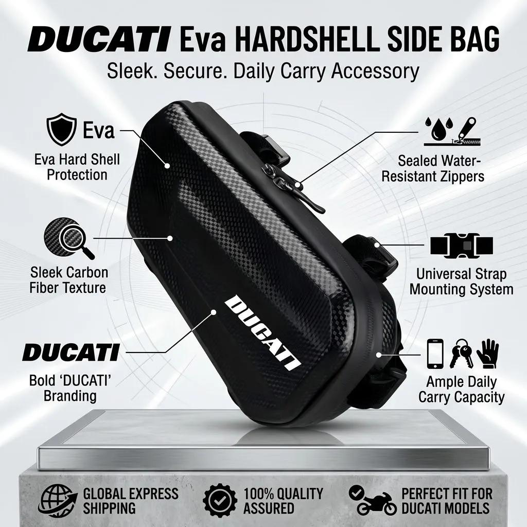 Easy To Clean Large Capacity EVA Motorcycle Saddle Bag Tool Bag With LOGO For Ducati Monster 1200 950 937 821 797 796 795