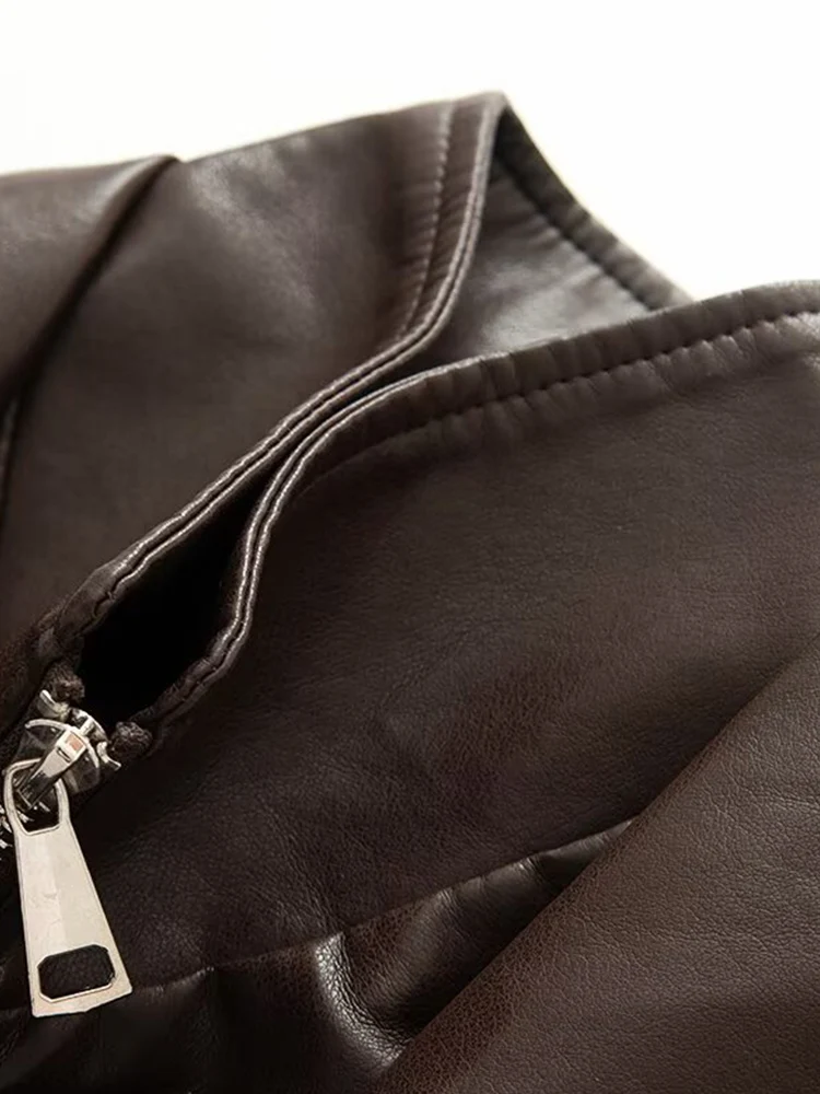 Veste amincissante en imitation cuir pour femme, mode américaine rétro cool haut de gamme, style britannique, automne et hiver