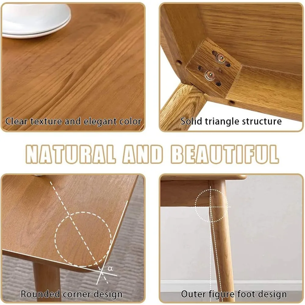 Dining Table 6 Person 47.2'' Modern Rectangular Kitchen Table Durable Structure Wooden Dining Room Table for Small Spaces Tables