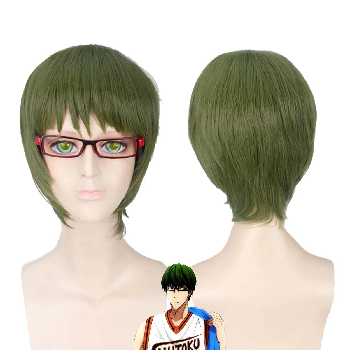 Anime Kuroko Geen Basketbal cosplay Kagami Taiga Rood Zwart Ombre Pruik