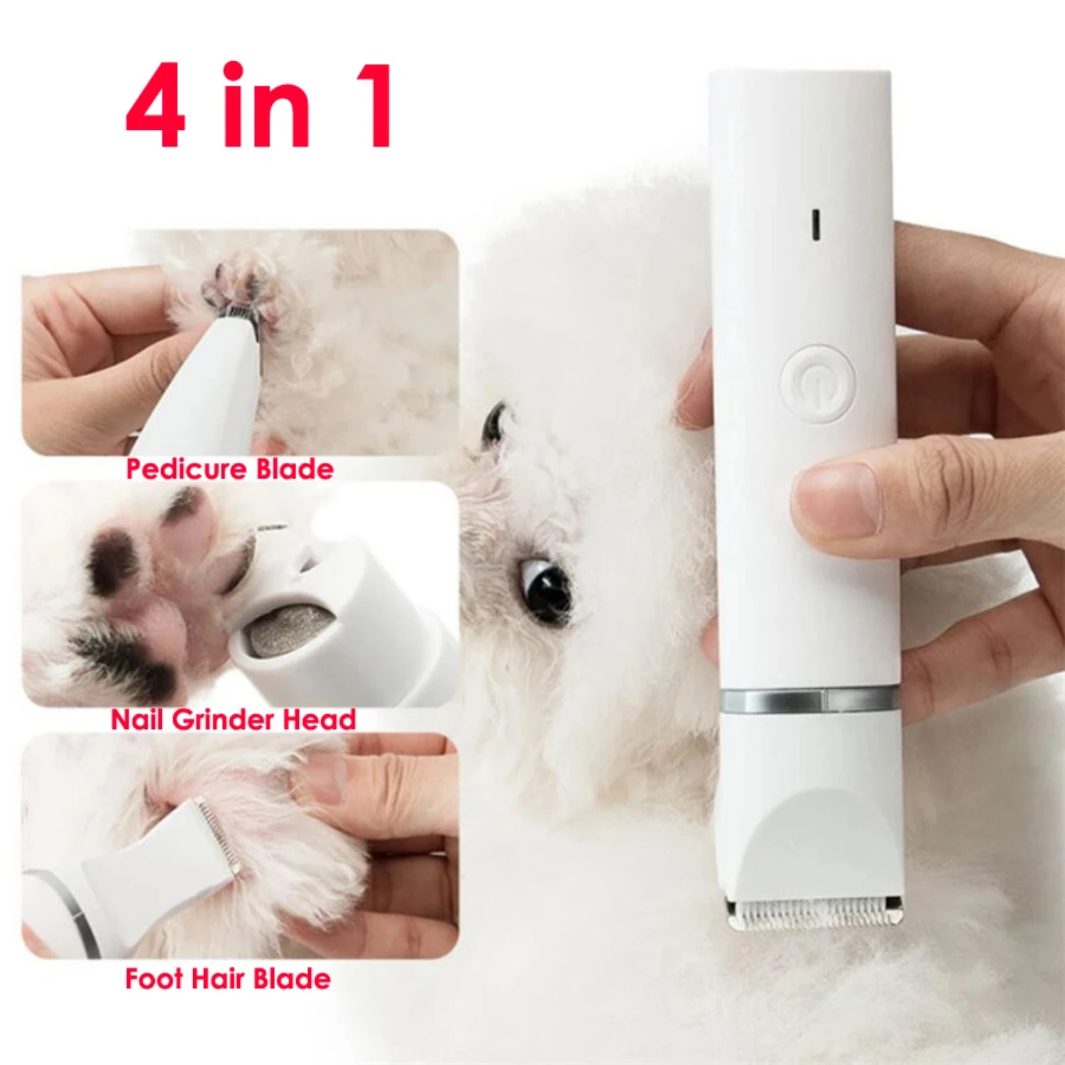 Dog Cat Hair Trimmer Paw Nail Grinder Pets Clippers Foot Nail Cutter Low Noise Dog Pet Grooming Machine USB Pet Supplies Dog kit