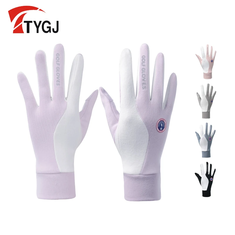 

TTYGJ Golf Winter Gloves with Velvet Warmth, Anti slip, Windproof Touch Screen Flip Finger Color blocked Sports Gloves