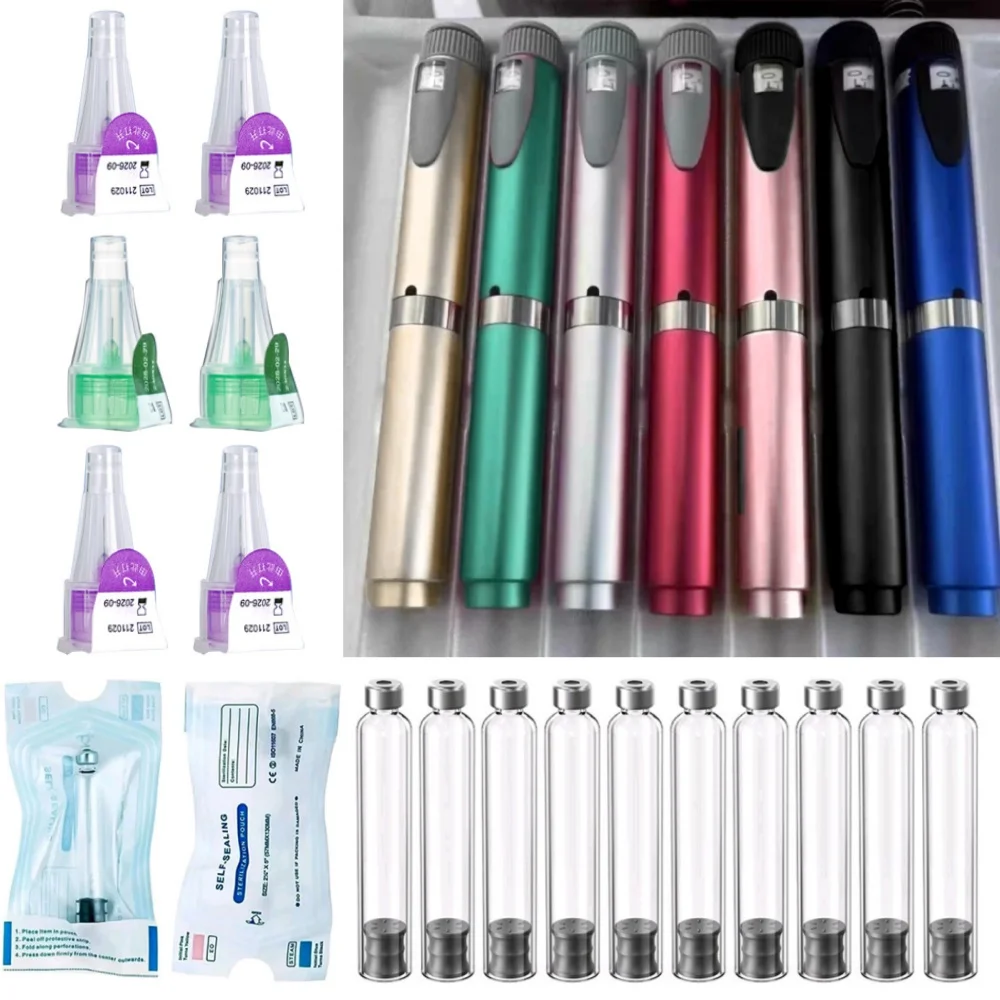 

7Color Magic Pen Tattoo Pen with Disposable 3ml Empty Cassette Bottle Cartridges Kit with Lilly Insulin Pen Medical Aesthetics
