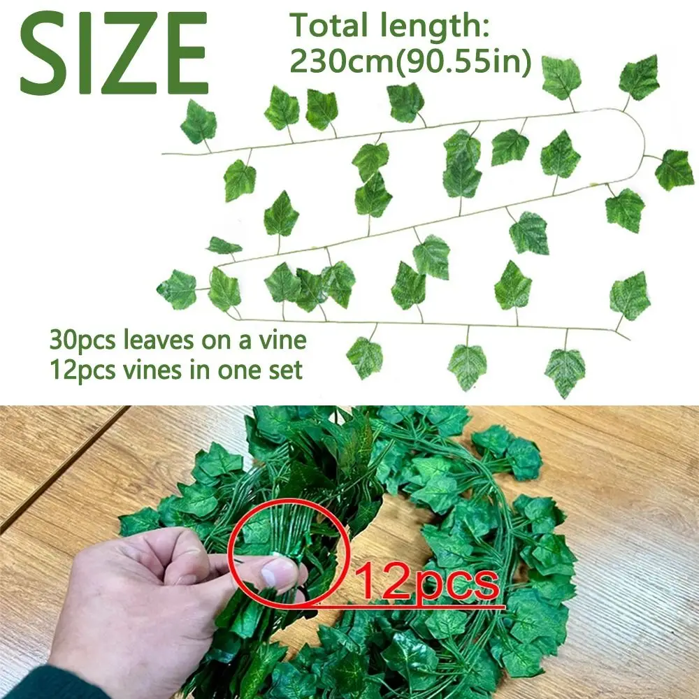 12 قطعة من أوراق الشجر الاصطناعية المقلدة على شكل أوراق شجر ديكور من البلاستيك DIY نباتات معلقة مصنوعة يدويًا ومرنة #5