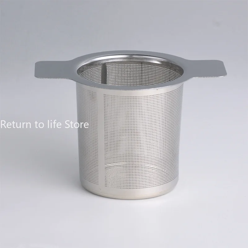 

Double Handles Tea Infuser With Lid Stainless Steel Fine Mesh Coffee Filter Teapot Cup Hanging Loose Leaf Tea Leak Strainer