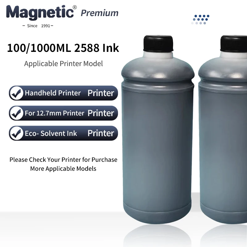 

100/1000ML Refillable Ink Compatible 2588 JS10 JS12 for 12.7mm Printer Quick-drying Solvent Ink Portable Handheld Printer