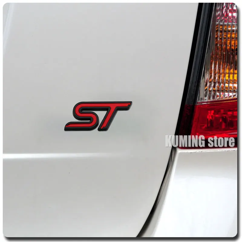 ST Logo Metal Badge Car Sticker For Ford Fiesta Focus Explorer Edge ST Edition Emblem Car Body Rear tailgate Decal Accessories