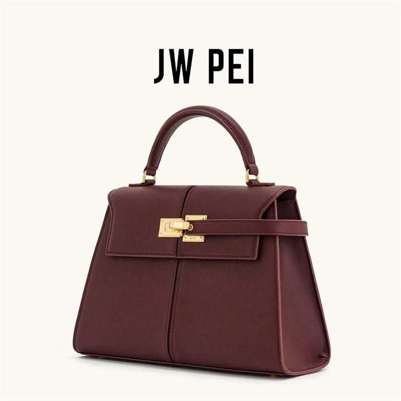 JW PEI Women's Handbag Elise Designer Fashion 2025 New Burgundy Handbag Large Square Crossbody Bag High-end Women's Bag