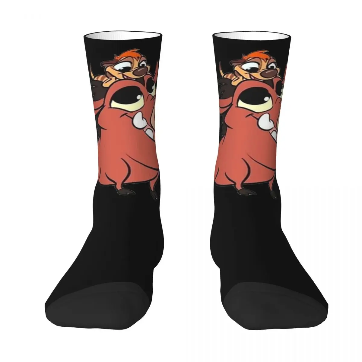 Cute Draw Baby Pumbaa Lion King Socks Elegant Stockings Men's Breathable Running Socks Autumn Custom Non-Slip Socks