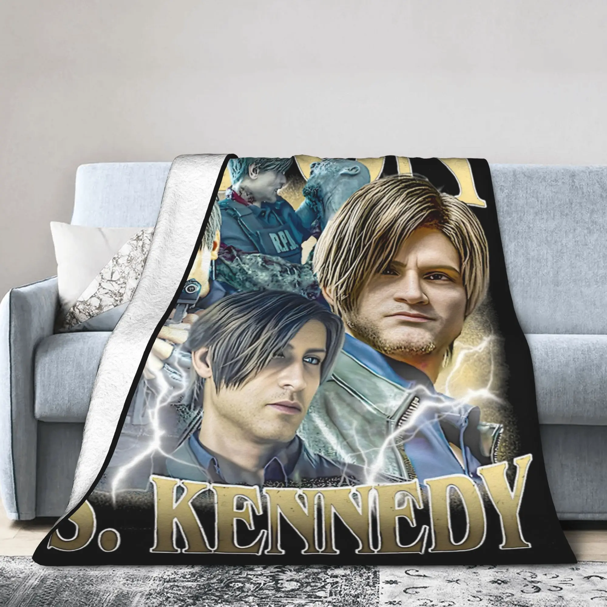 Leon S. Kennedy Residents Evils Blankets Flannel Autumn/Winter  Breathable Super Soft Throw Blanket for Home Couch Quilt