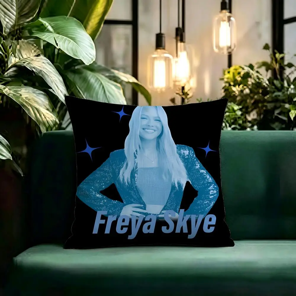 Music F-Freya Skye Cushion Cover Linen Pillow Cover Invisible Zipper para Sofa Silla de Oficina
