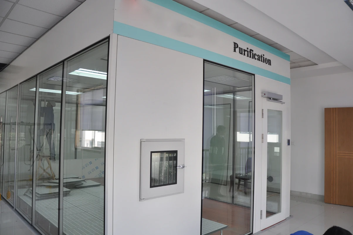 Cabina per stanza pulita portatile modulare da laboratorio con parete dura ISO 7 per assemblaggio di camere bianche