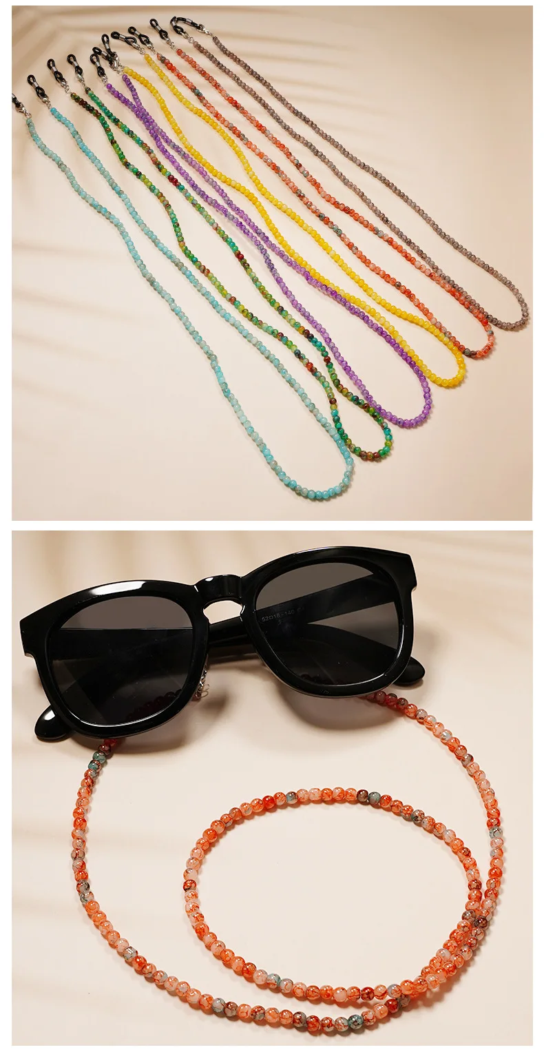 Verstellbarer Maskenhalter, Lesebrillenleine, Vintage-Brautaccessoire, Geschenk für Sie (Perlen-/Kristallperlen, Option aus Gold und Silber). – Detail 5