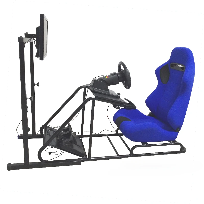 

Blue Game Play Station Gaming Sport With Bucket Seats Sim Racing Simulator Seats