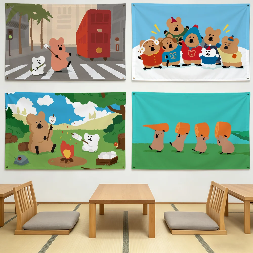 CARTOON D-DinotaengS CUTE Flag Durable Outdoor Indoor Patio Festive Decoration Classic Design Pole Wall Room Banner