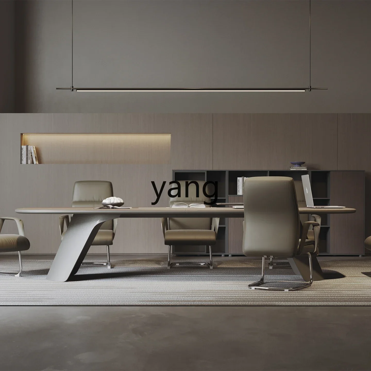 LTT oval conference table light luxury high-end office business company meeting thickened large desk