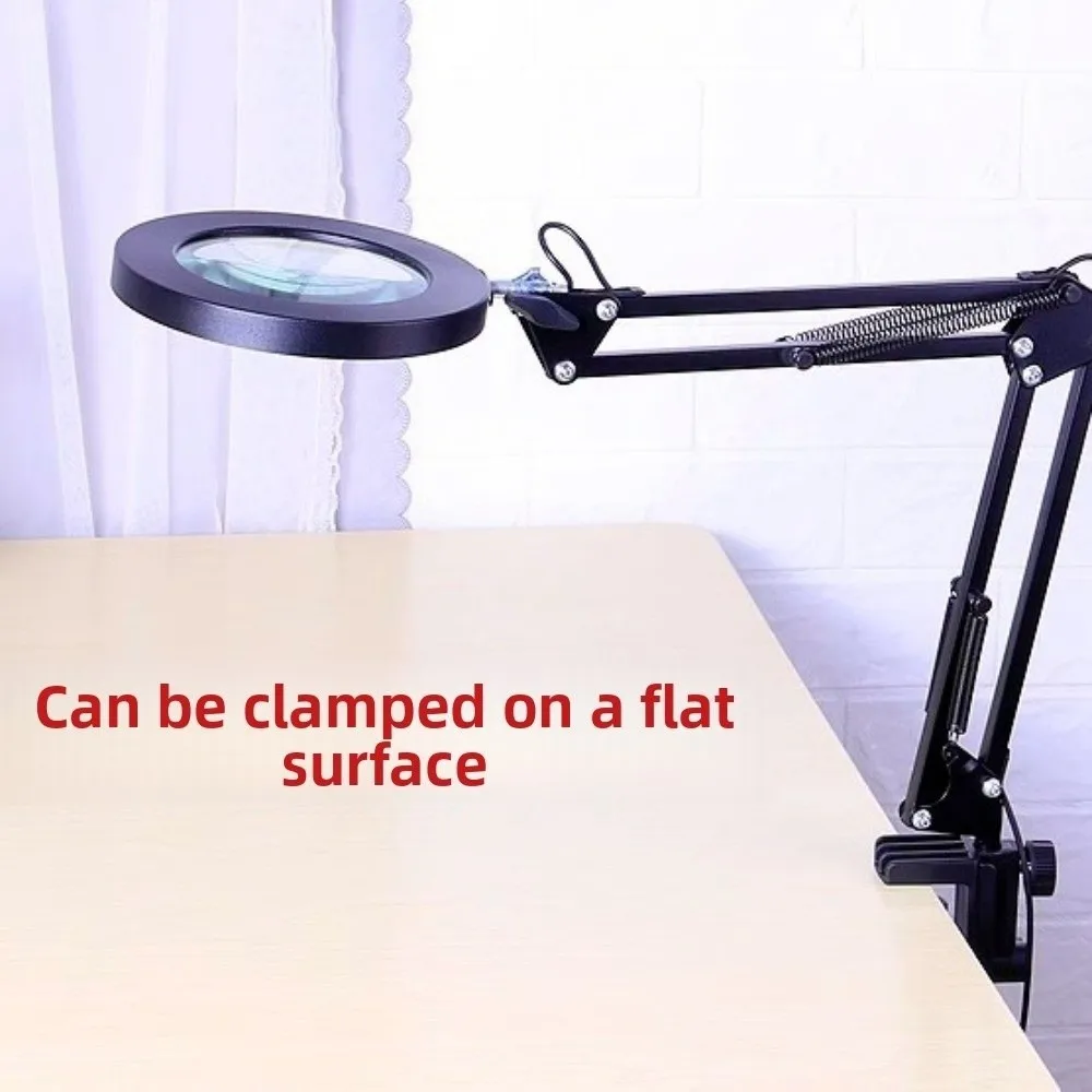 المحمولة سطح المكتب المعدني LED مصباح الذراع الطويلة للطي القراءة مصباح 10 أوضاع يعتم قابل للتعديل حماية العين مصباح المنزل