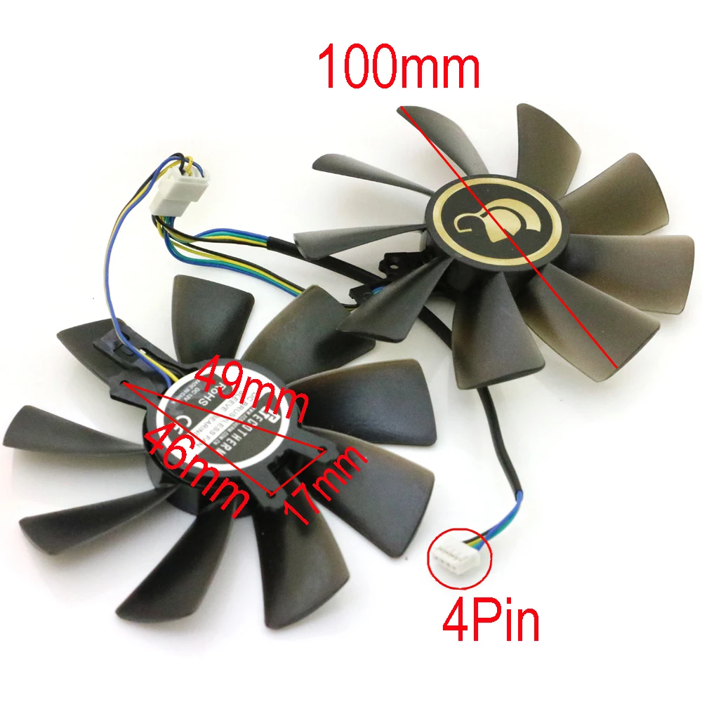 2 Stks/partij Gfy10015h12spa 100Mm 12V Gpu Fan Voor Leadtek Rtx3070 8Gb Winfast Orkaan Gallardo Grafische Videokaart Vga Fan