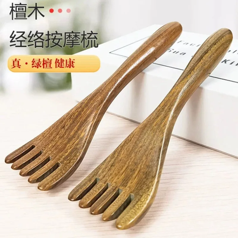 Sandalwood Five Claw Head Massage Comb Gua Sha Meridian Massager Guasha Therapy Long Handled Wooden Combs Cepillo Para Cabello