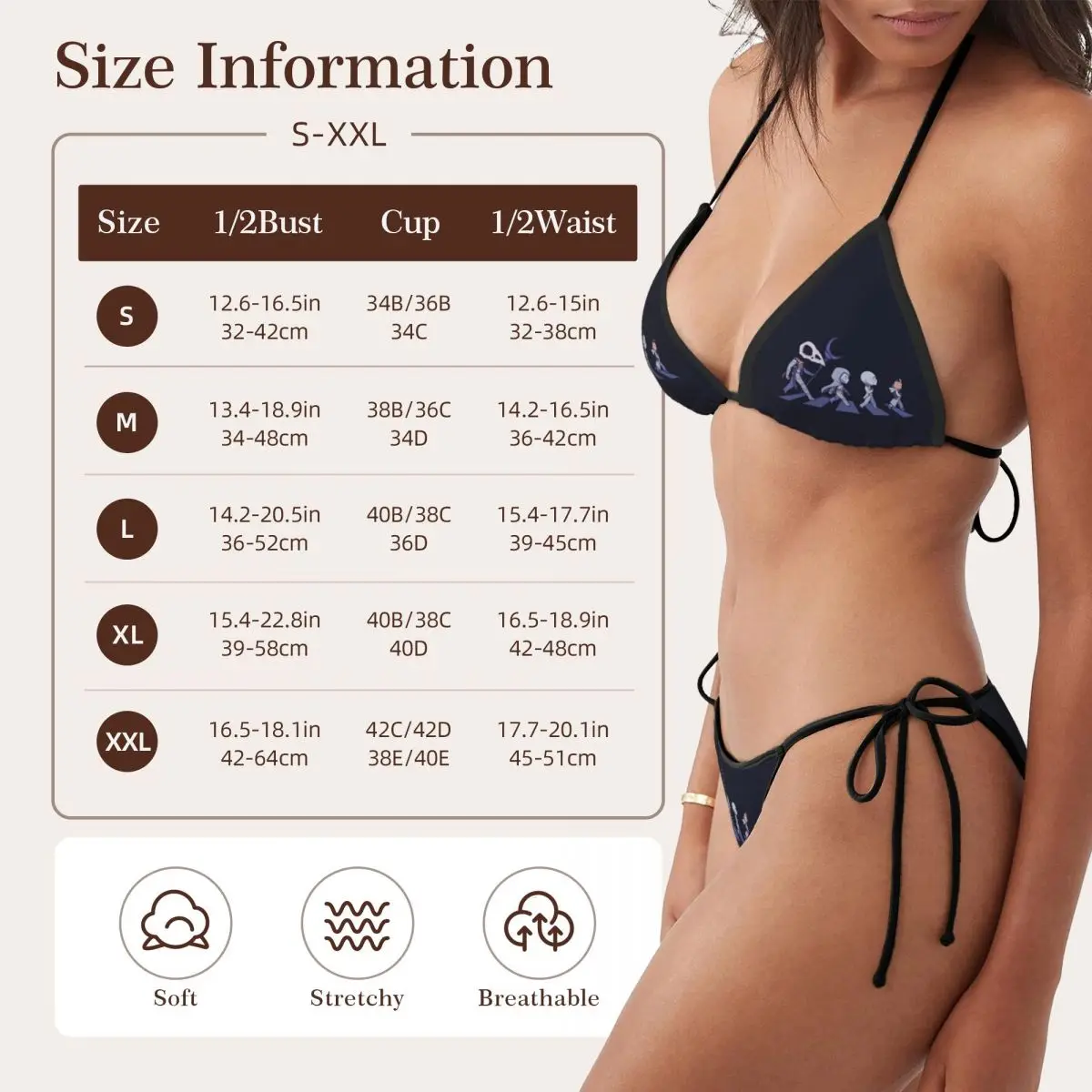 Custom Moon Knight Halter String ชุดบิกินี่สามเหลี่ยม 3D พิมพ์ Superhero สําหรับชุดว่ายน้ําชายหาดบิกินี่ Wrap ผู้หญิง 2 ชิ้นชุดว่ายน้ํา