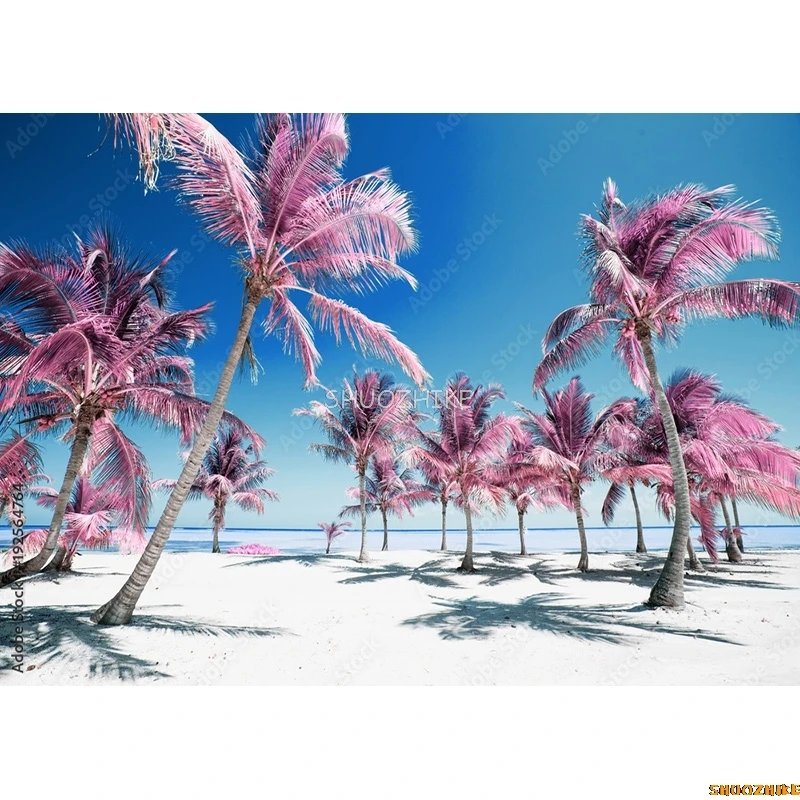 Tropical Sea Beach Palms Tree Photography Background Natural Scenic Photo Backdrops Photocall Photo Studio HHB 10
