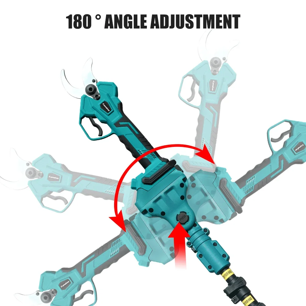 Kamolee-tijeras eléctricas sin escobillas de 50mm, sierra eléctrica de rama alta de 6 + 8 pulgadas, con extensión de 2,5 metros y varilla telescópica