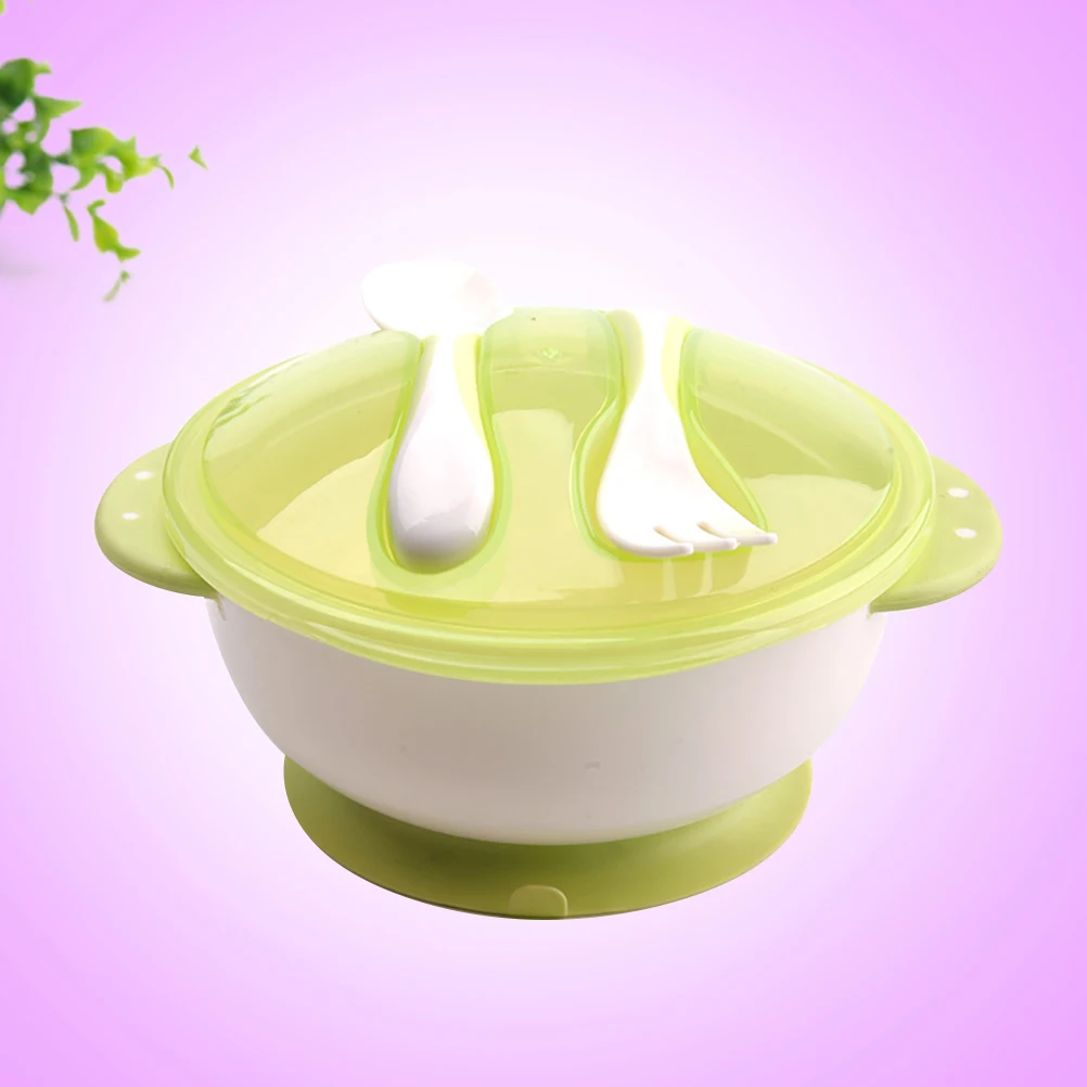 

Baby Suction Bowl Set Flying Saucer Design Non-Slip Suction Lid Fork Spoon Baby Food Feeding Tableware Infant Use