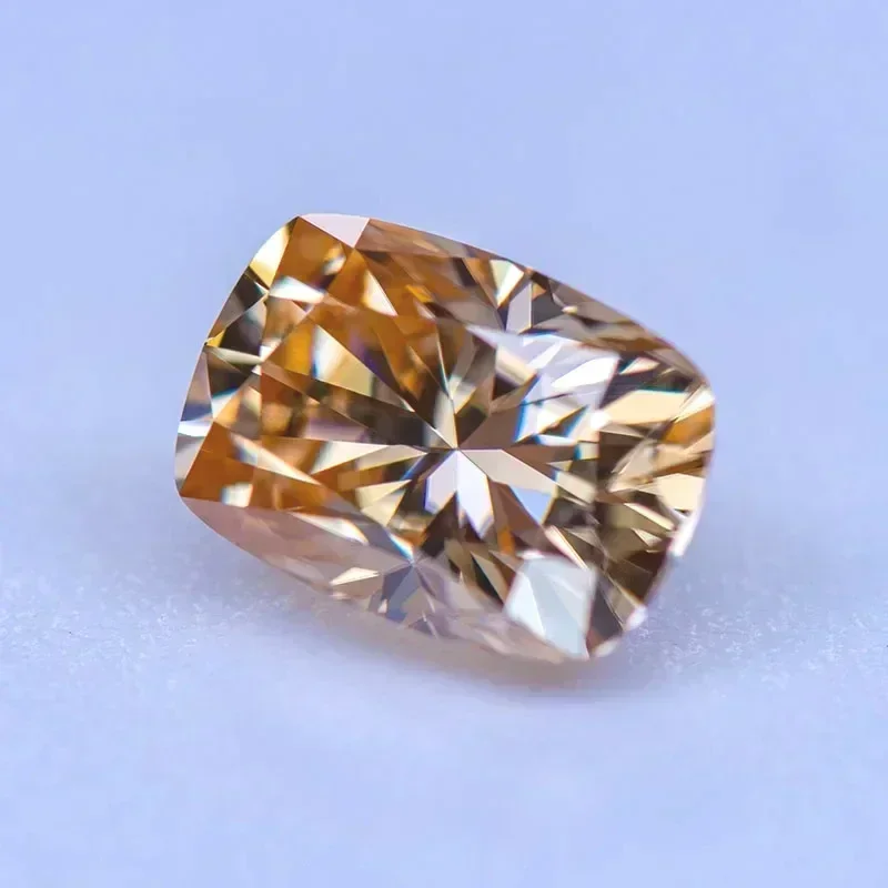 

L-Муассанит Камень Натуральный Шампанского Цвет Подушки Огранки Драгоценный Камень Лабораторный Выращенный Бриллиант Для DIY Материалы Для Изготовления Ювелирных Изделий С Отчет