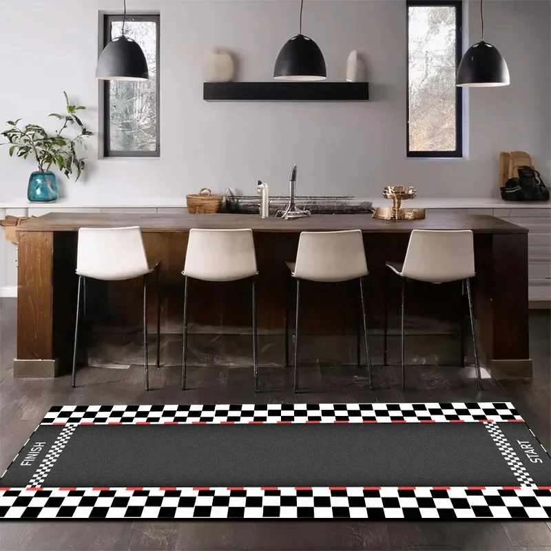 Soft Touch Racing Track Rug Easy Clean Home Decor Rug for Living Room Kitchen Bedroom - Versatile Floor Mat