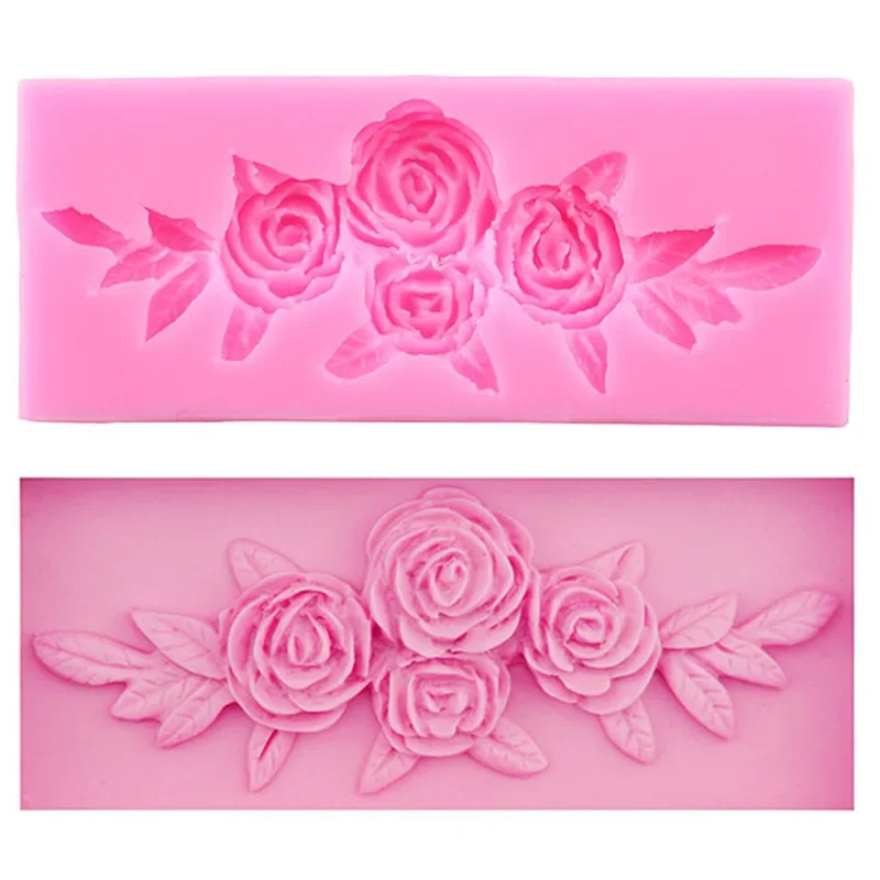 

Leaf Rose Flower Silicone Molds DIY Wedding Fondant Cake Decorating Tools Candy Clay Resin Mold Chocolate Gumpaste Moulds Molds