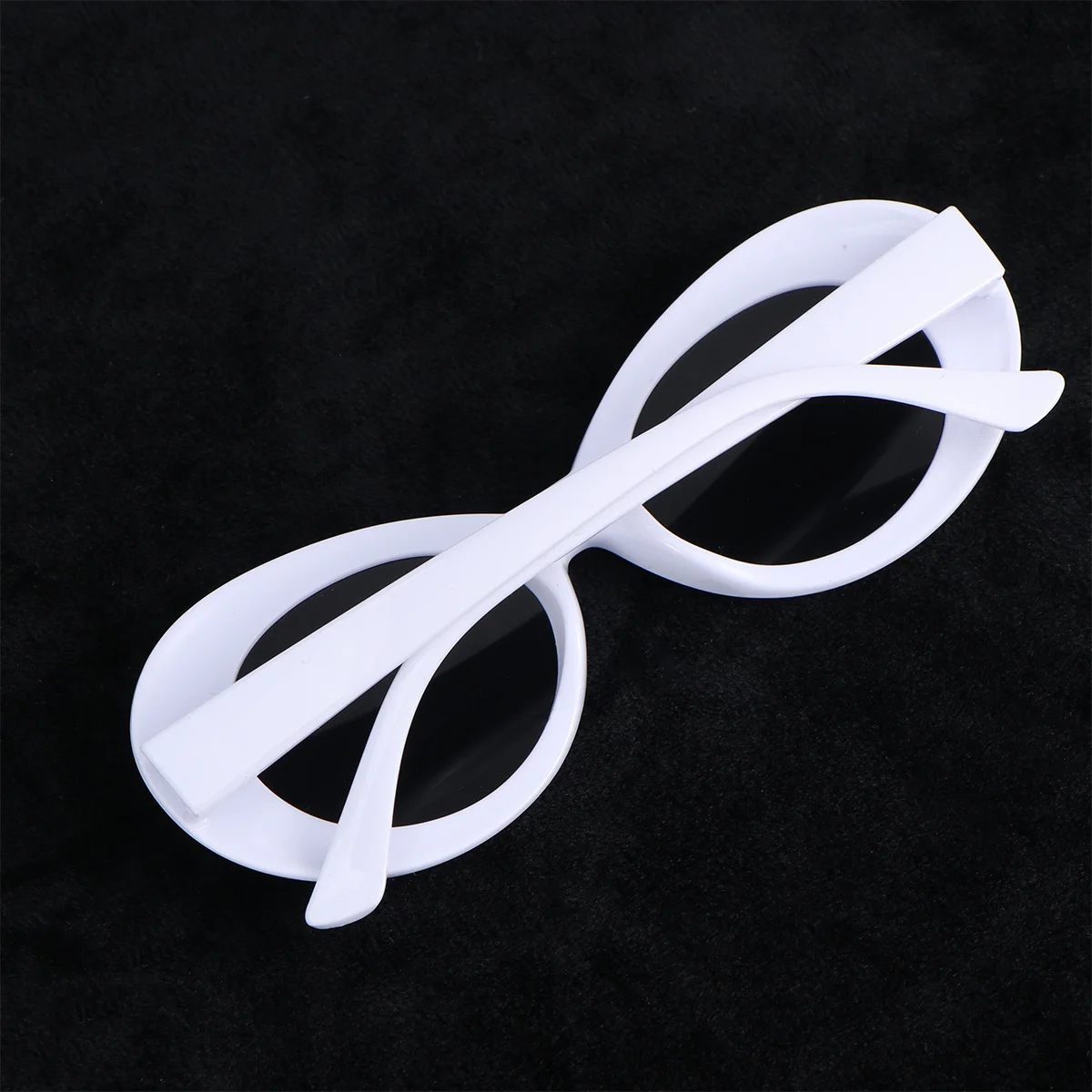 Zabawne okulary przeciwsłoneczne w stylu kosmitów, owalne, białe oprawki, czarno-szare szkła, akcesoria do kostiumów na imprezy, rekwizyty fotograficzne na festiwale plażowe.