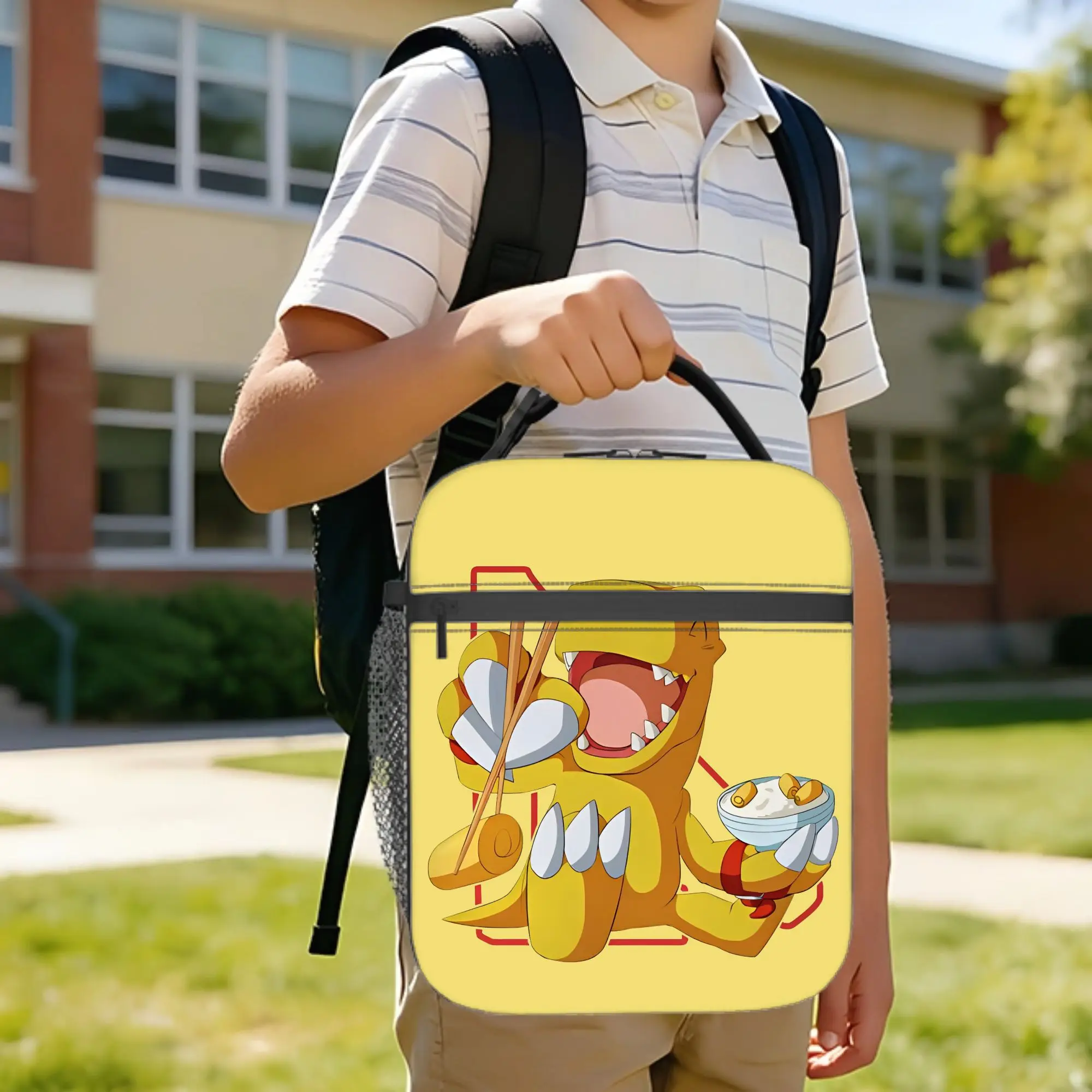 Renamon Digimon Anime  Insulated Lunch Bag Thermal Bag Lunch Container Digital Monsters Anime Tote Lunch Box Food Storage Bags