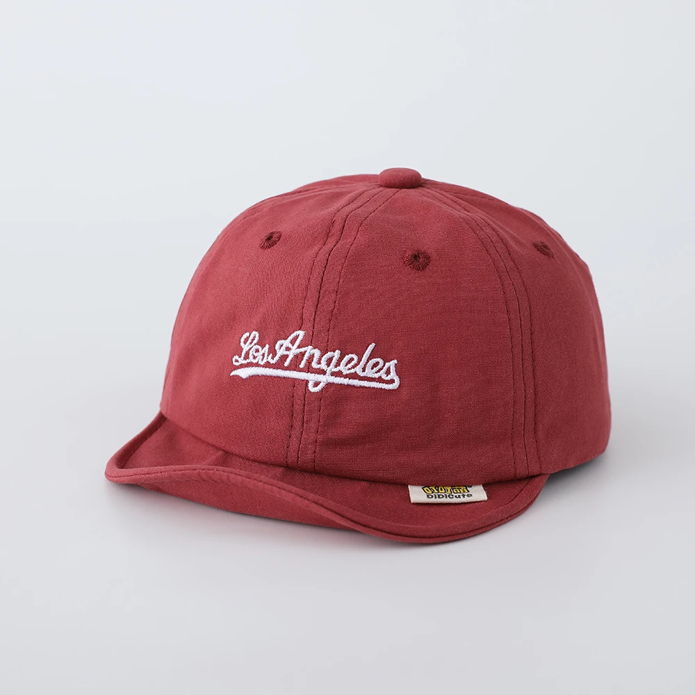 Reine Baumwolle, einfache Stickerei, kleiner Buchstabe, weicher Rand, Baseballkappe für Kinder - Alltags-Soft-Top-Freizeitmütze