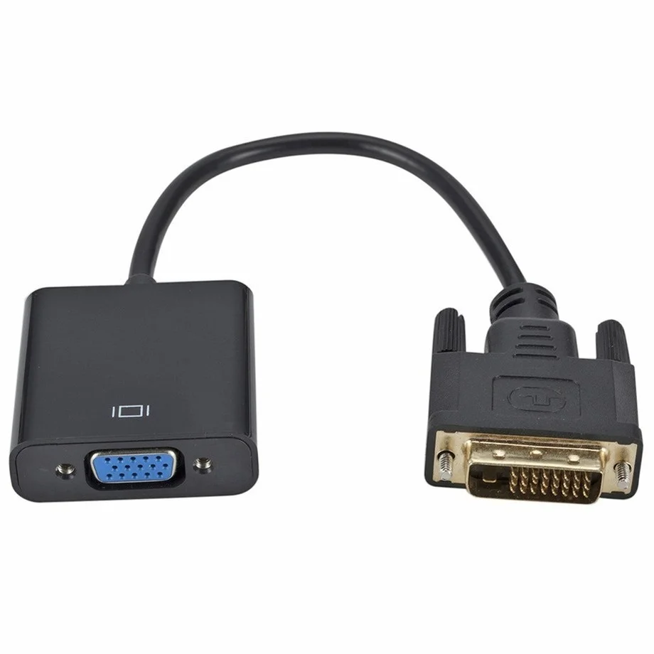 PzzPss DVI-D DVI do wideo VGA Adapter do kabla konwerter 24 + 1 25 Pin do 15 Pin kabel konwertera HD 1080P dla komputer stancjonarny Monitor